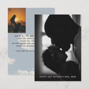 First Father's Day Photo Custom Greeting Card