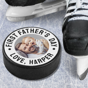 First Father's Day Photo Hockey Puck