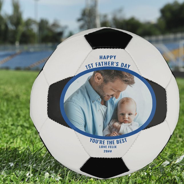 First Father's Day Photo Personalised Soccer Ball (Creator Uploaded)