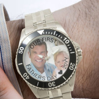 First Fathers Day Photo Semi Transparent Border
