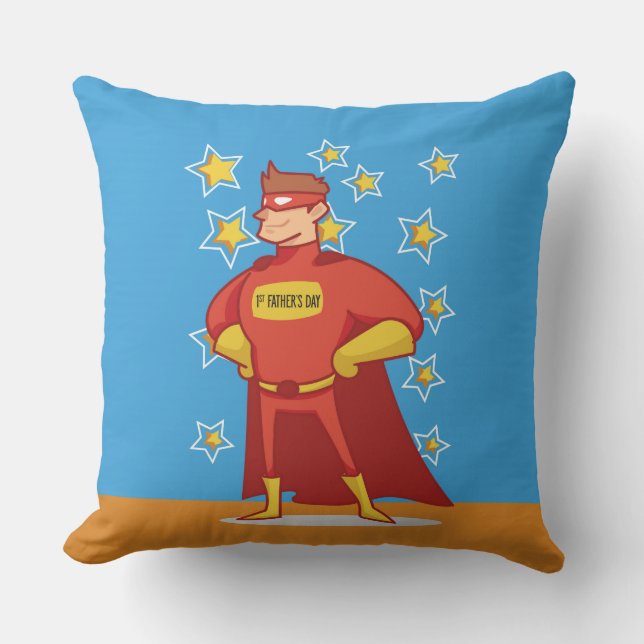First Father's Day Superhero Cushion (Front)