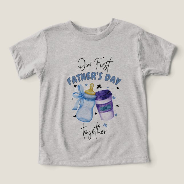 First Father's Day Together Matching outfit / Blue (Design Front)