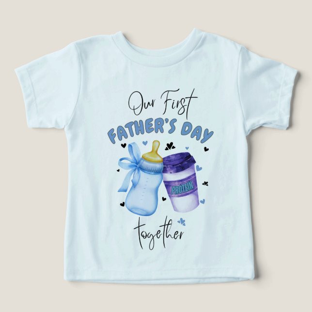 First Father's Day Together Matching outfit / Blue (Design Front)