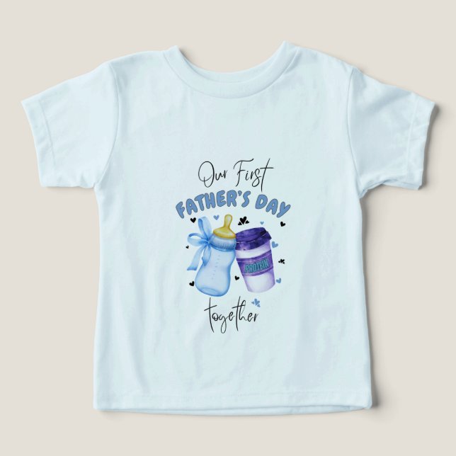 First Father's Day Together Matching outfit / Blue (Design Front)