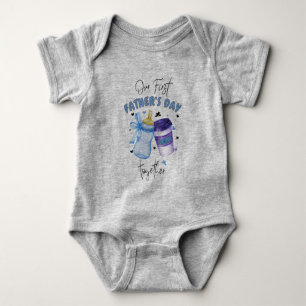 First Father's Day Together Matching outfit / Blue Baby Bodysuit