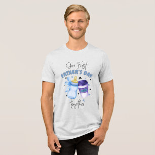 First Father's Day Together Matching outfit / Blue Tri-Blend Shirt