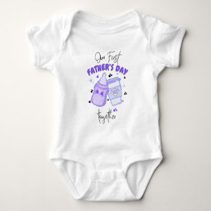 First Father's Day Together Matching outfit/Purple Baby Bodysuit