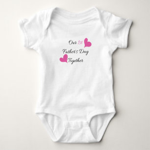 First Father's Day Together - Pink Baby Bodysuit