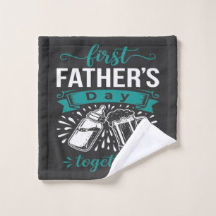 First Father's Day Together Wash Cloth