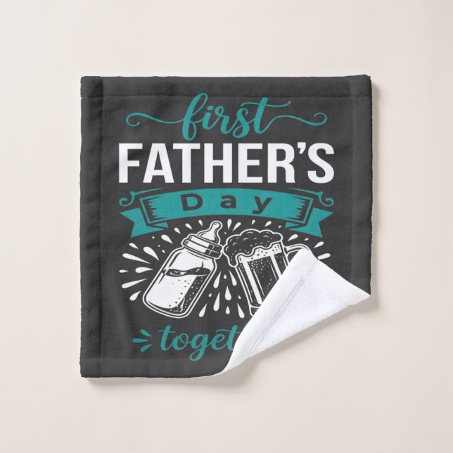First Father's Day Together Wash Cloth (Wash Cloth)
