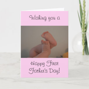 First Father's Day with Message Baby Girl Card
