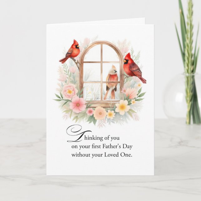First Father's Day Without Loved One Cardinal Card (Front)