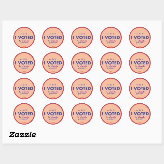 First Female I Voted Sticker Sheet (Sheet)