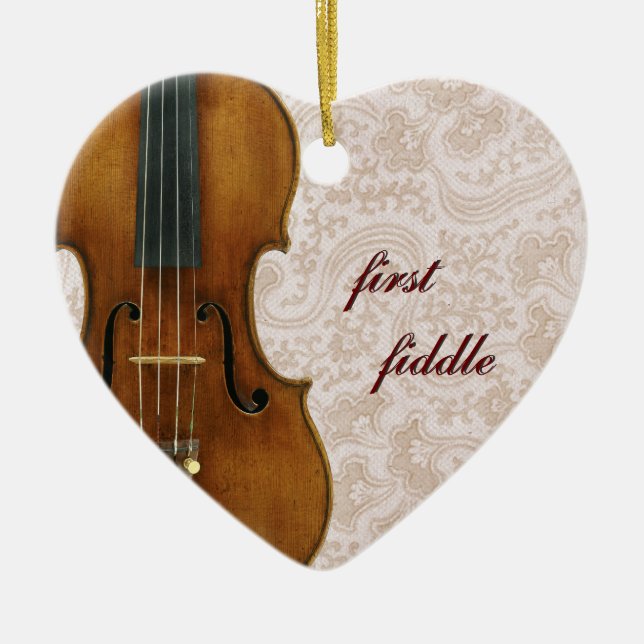 First Fiddle Heart Ornament Pendant (Front)