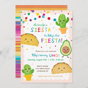 First fiesta birthday - no time for siesta invitation