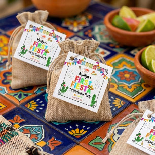 First Fiesta Colourful Mexican 1st Birthday Party Favour Tags