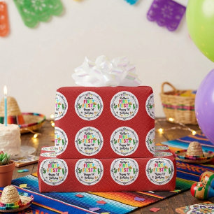 First Fiesta Colourful Mexican 1st Birthday Wrapping Paper