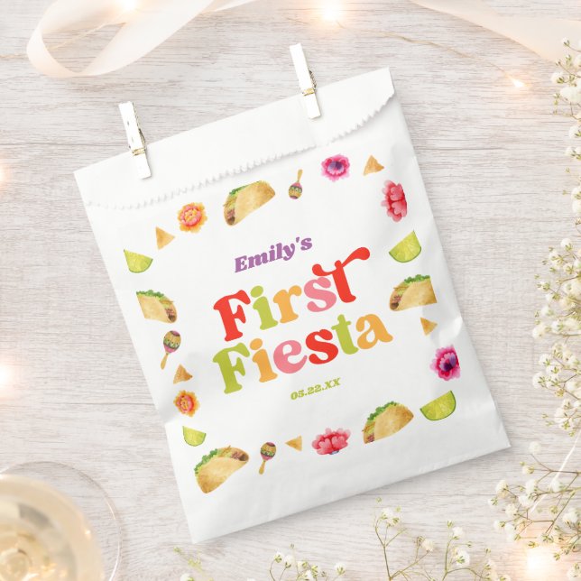 First Fiesta Taco 1st Birthday Party Favour Bags (Clipped)