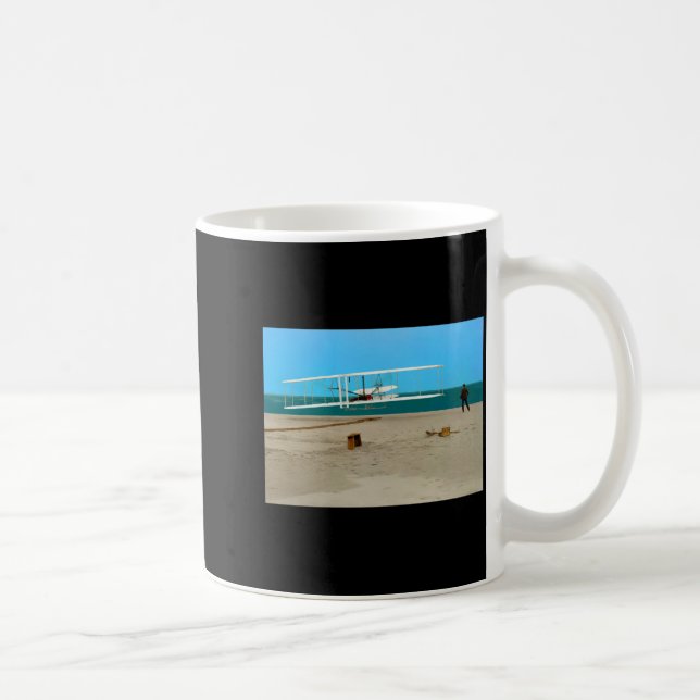 First Flight Wright Brothers Airplane T Shirt  Coffee Mug (Right)