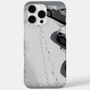 First footprints on new snow iPhone 16 pro max case