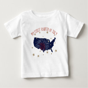 First Fourth Of July Design Baby T-Shirt