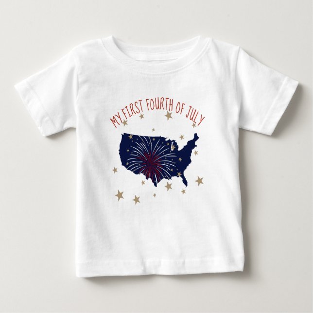 First Fourth Of July Design Baby T-Shirt (Front)