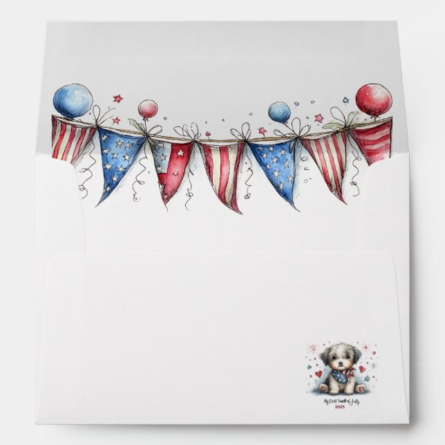 First Fourth of July Puppy Envelope (Back (Bottom))
