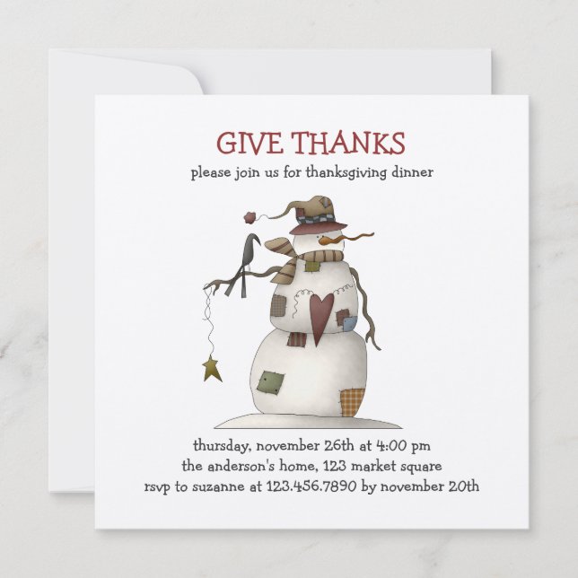 First Frost · Snowman & Crow Invitation (Front)