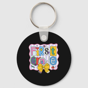 First Grade Back To School Cute Letters  Key Ring