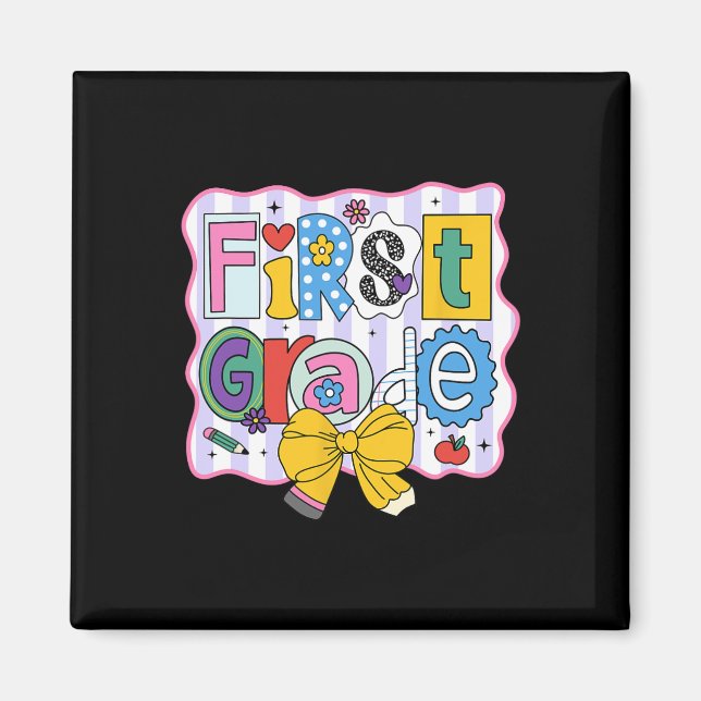 First Grade Back To School Cute Letters  Magnet (Front)