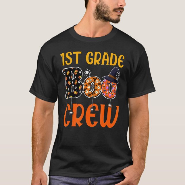 First Grade Boo Crew Halloween 1st Grade Teacher S T-Shirt (Front)