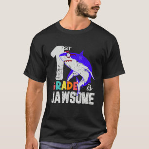 First Grade Boys Girls JawSome Shark First Day of  T-Shirt