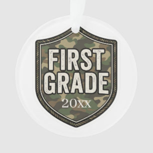 First Grade Camo for Boys   Back to School  Ornament