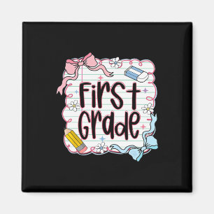 First Grade Ck To School For Girls Pink Notebook  Magnet