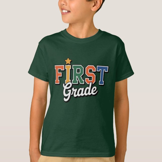 First Grade  – Colourful Back to School Design T-Shirt (Front)
