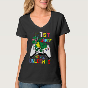 First Grade Dinosaur Dabbing Video Game Back To Sc T-Shirt