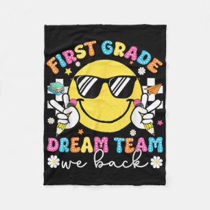 First Grade Dream Team We Back 1st Grade Teacher F Fleece Blanket