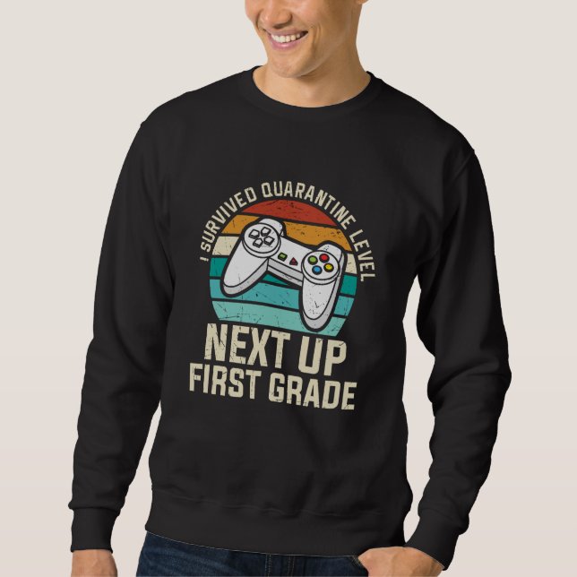 First Grade Gamer Back to School Student Gift Sweatshirt (Front)