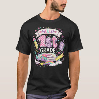 First Grade Girls Back to School Cute First Day T-Shirt
