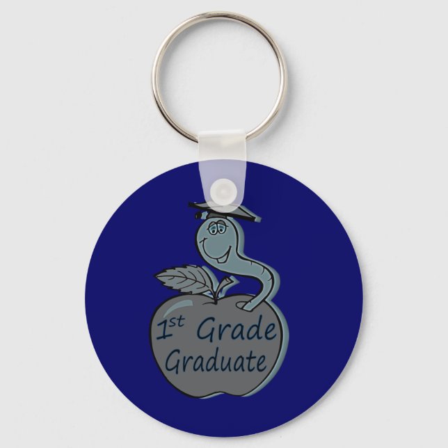 first.grade.graduate.apple key ring (Front)