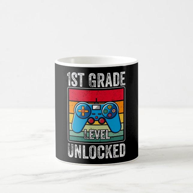 First Grade Level Unlocked Video Game Student Gift Coffee Mug (Center)