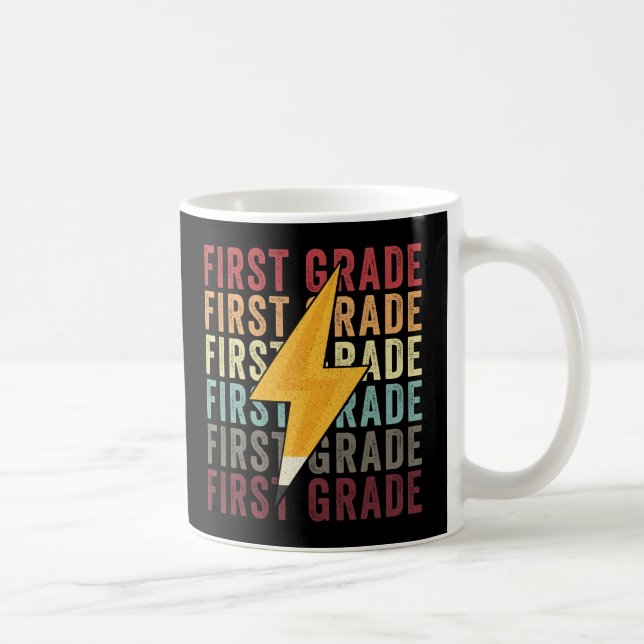 First Grade Lightning Bolt Pencil 1th Grade Coffee Mug (Right)