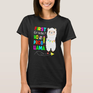 First Grade No Prob Llama Back To School Teacher S T-Shirt