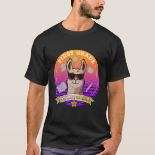First Grade No Prob Llama Distressed Back to Schoo T-Shirt