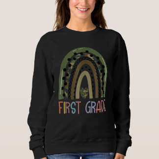 First Grade Rainbow Camo Teacher Team 1st Grade Sq Sweatshirt
