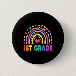 First Grade Rainbow Girls Boys Teacher Team 1st Gr 6 Cm Round Badge