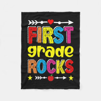 First Grade Rock Back To School Fleece Blanket