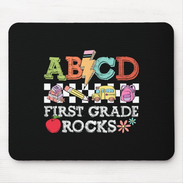 First Grade Rocks Pencil Lightning Teachers Rock G Mouse Pad (Front)