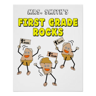 First Grade Rocks Poster