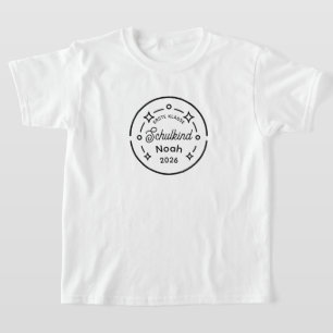 First Grade Schoolchild 2026 with Name Back to T-Shirt